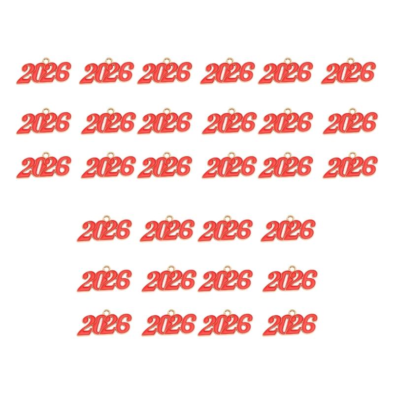 Sturdy Alloy 2026 Year Necklace Pendant Commemorating Life Event Comfort Fit For Daily Wear Elegant Accessory