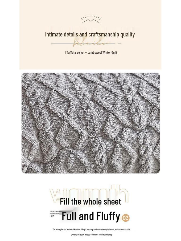 Double-Sided Quick-Heating Lambswool Fleece Winter Quilt for Single/Double Beds