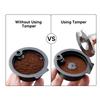Flat Coffee Distributor Tamper Refillable Bean Press with Cleaning Brush, Spoon for Machine