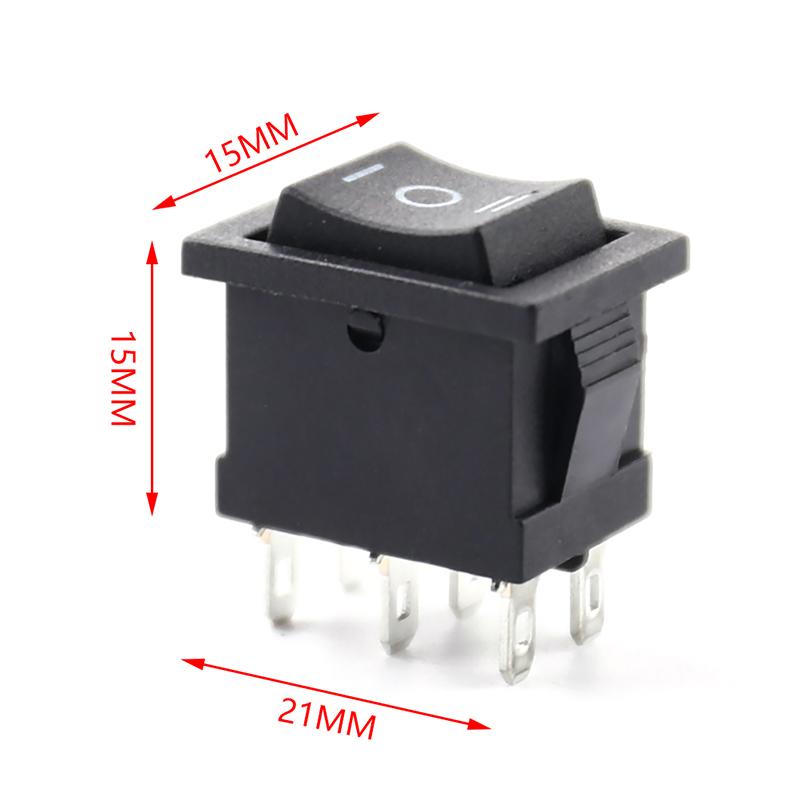 Black Spdt On/Off/On Ac 16A/250V 3 Pin Boat Rocker Switch Third Gear 3 Position Rocker Switch Boat Rocker Switch Third Gear