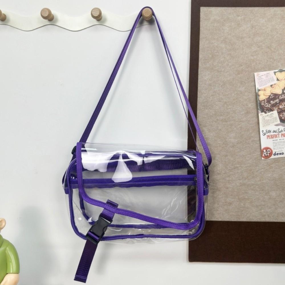 Casual Transparent Crossbody Bag PVC Versatile Shoulder Bag Large Capacity Handbag