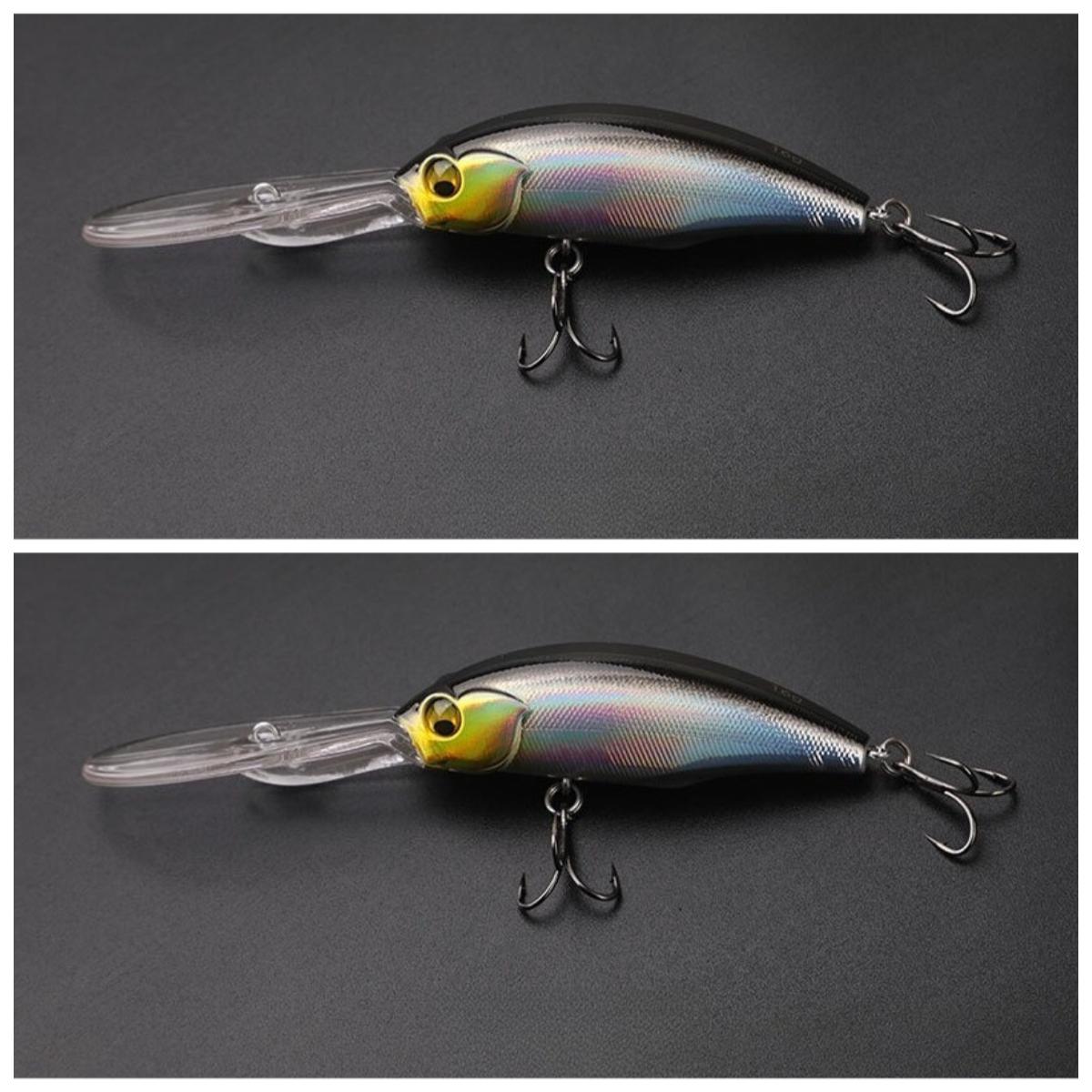 

2pcs Long Lip Suspending Minnow Lure Deep Diving Artificial Bait for Mandarin Fish Freshwater Fishing Tackle Accessory 75mm