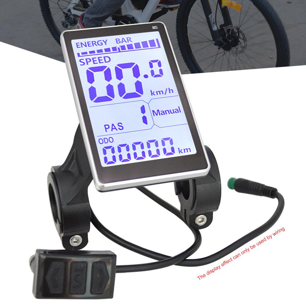 Electric Bike LCD Display Screen 24-48V E Scooter M5 Panel Electric Bike LCD Display Meter for Mountain Electric Bike Parts