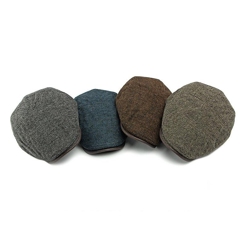 Woolen Hat Women's Autumn Winter Beret British Painter Hat Forward Hat Men's Cotton Hat Peaked Cap