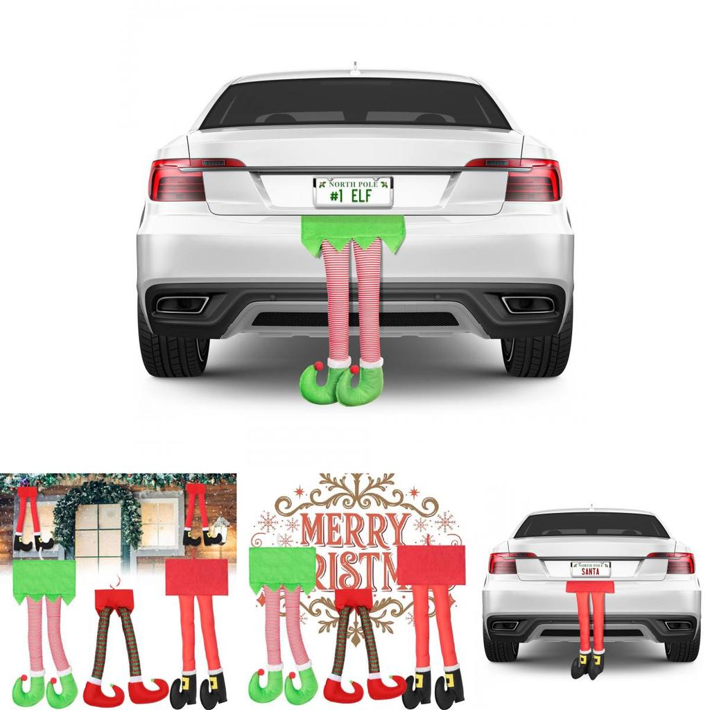 Festive Cross-border Christmas Elf Legs Adorned With Classic Red And Green Stripes