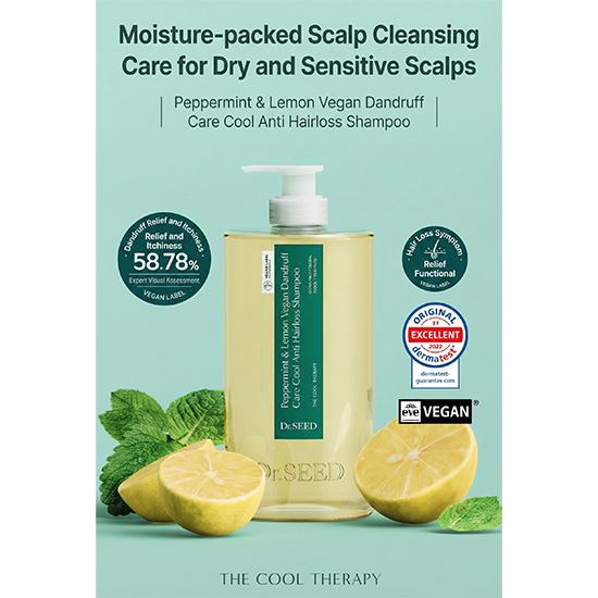 DR.SEED Peppermint & Lemon Vegan Dandruff Care Cool Shampoo 1000ml , Scalp Scrub Shampoo 250ml (7 Options)