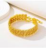 Retro Gold Heart Bead Bracelet for Women - High-End Imitation Southeast Asian Jewelry, Versatile Accessory