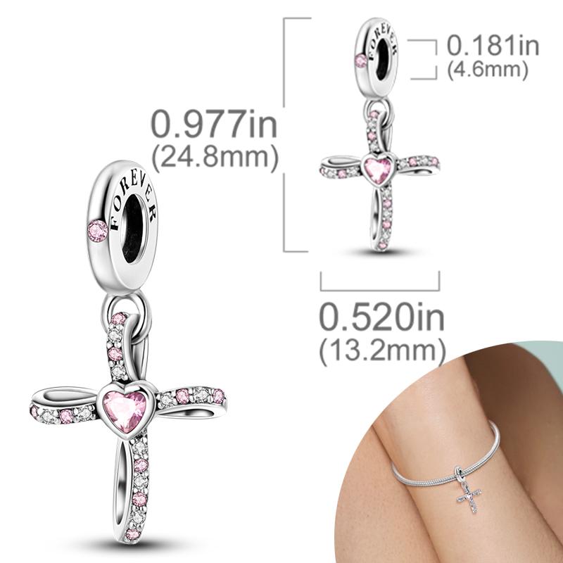 New 925 Silver Charms Bead Safety Chain Bead Fit Original Charms Bracelet Pendant Fine DIY Birthday Jewelry For Women