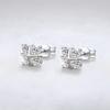 1 Pair Stud Earrings Four-Leaf Clover Design Micro-Setting High Clarity Cubic Zirconia Sparkling Earrings