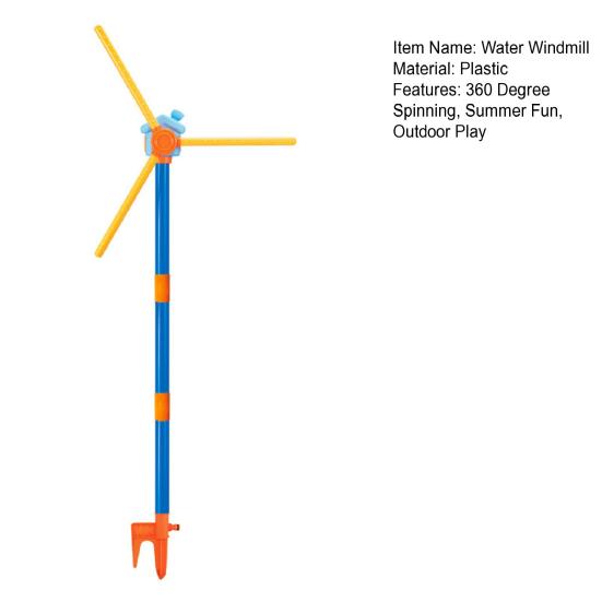 55" Windmill Water Sprinkler for Kids 360 Degree Spinning Splash Water Toy with 3 Blades Outdoor Backyard Summer Game for Boys Girls Dogs Garden