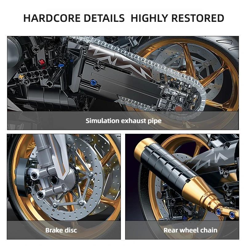 Technical Sports Car Motorcycle Building Blocks Racing Model Kits Hypercar Bricks Model Kids Adults Assembly Toys Gifts