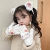 Cartoon Cute Children's Gloves Plush Five Pointer Knitted Gloves Plus Velvet Thickened Warm Baby Gloves