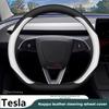 Leather Car Steering Wheel Cover for Tesla Model Y 3 Juniper Zunifer 2025 2026 Accessories