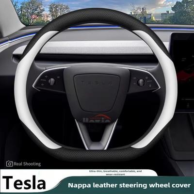 Capa de Couro para Volante de Carro para Tesla Model Y 3 Juniper Zunifer 2025 2026 Acessórios