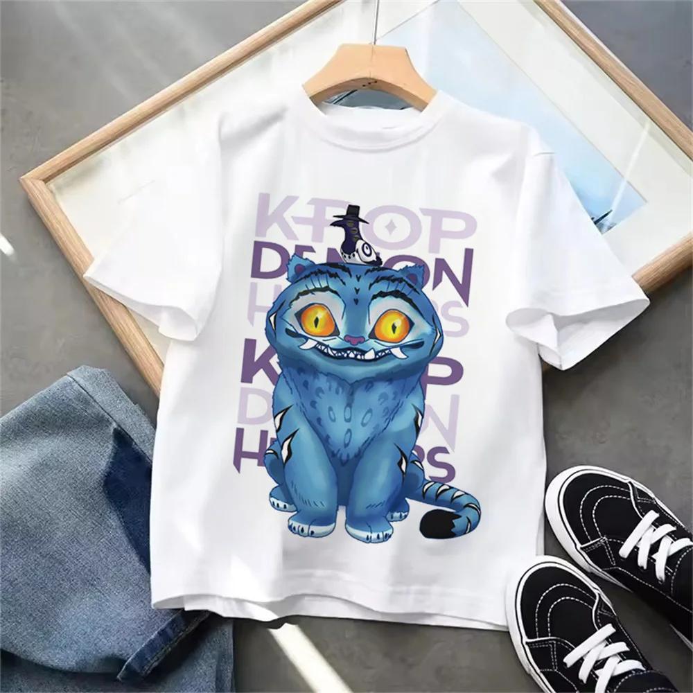 Nouveau T-shirt KPop Chasseurs de Démons Été Enfants Filles Garçons Vêtements pour Enfants T-shirt Décontracté Col Rond Manches Courtes Hauts