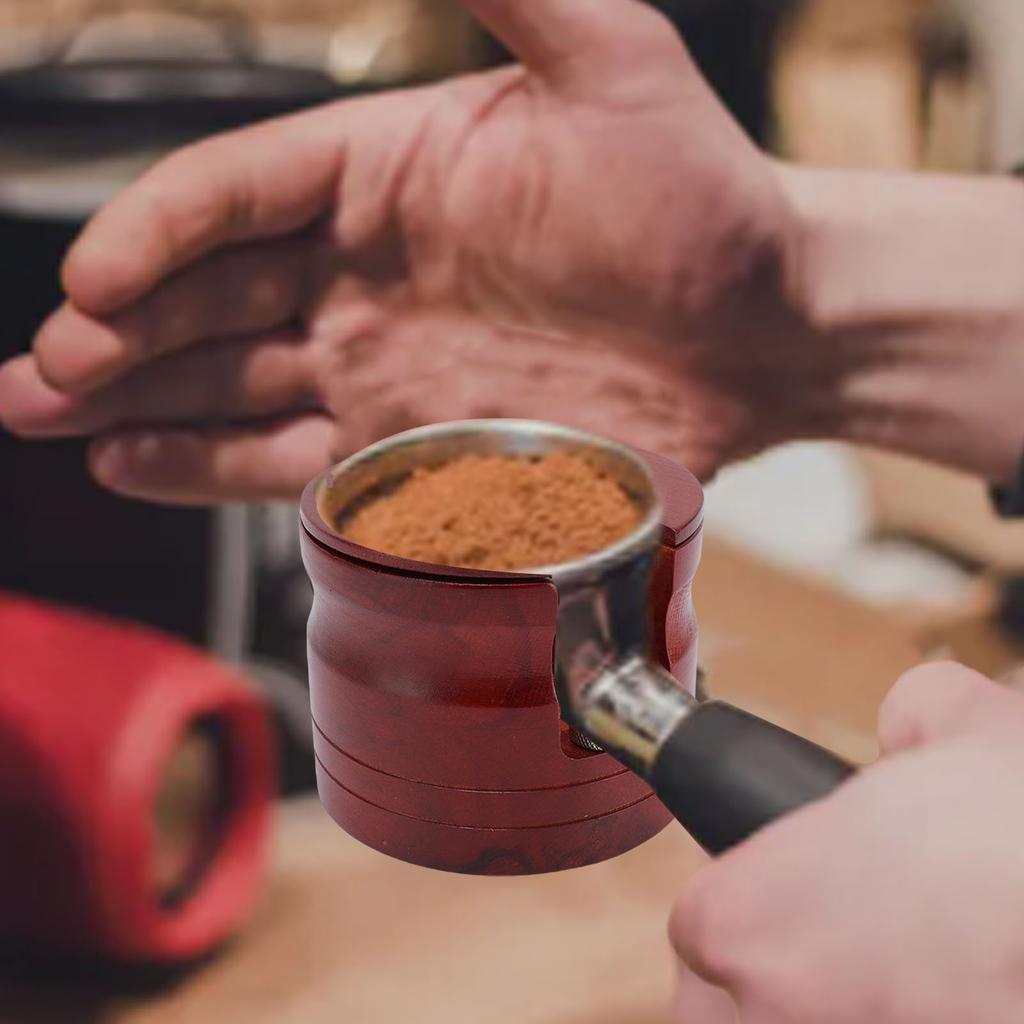 Coffee Portafilter Holder Solid Wood Height Adjustable Tamping Station for 51mm 54mm 58mm Portafilter