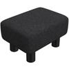 Linen Fabric Footstool Ottoman Cube With 4 Plastic Legs Black