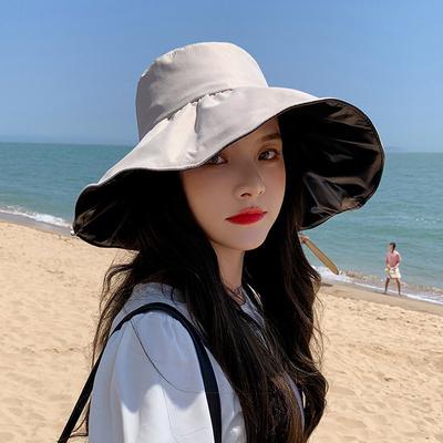 Vinyl Sun Protection Hat Uv Protection Face Covering Large Eaves Easiest for Match Outing Fisherman Hat Trendy Women's Summer Sun Protection Sun Hat