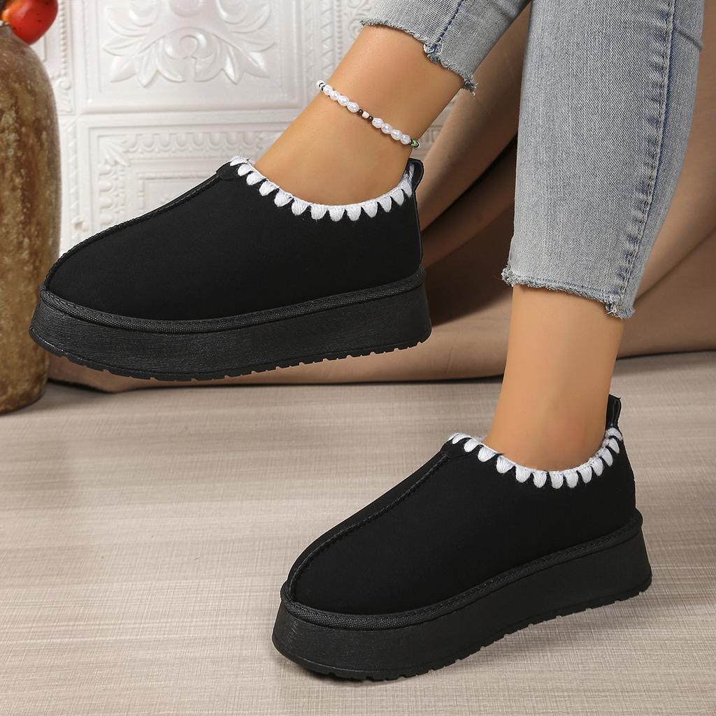 Fashion Winter New Women Cotton Shoes Thick Soles Warm Women Furry Hairy Snow Boots Causal Outdoor Fashion Ladies Plush Shoes Soft Home