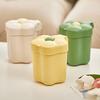 Mini Trash Can Floral Design Press Button One-hand Opening Creative Flower Shape Desktop Waste Bin for Daily Use