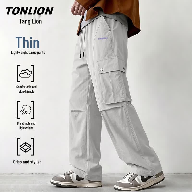 TonLion Men s Summer Trendy Straight Cargo Pants XL