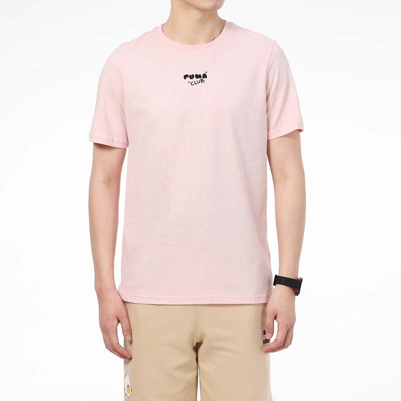 Puma Toast Print Sports Short Sleeve T-Shirt Men Tops Pink 533197-36