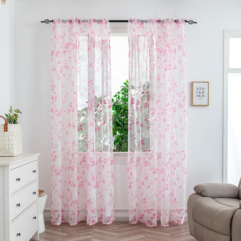 2026 Curtains, Gauze Curtains, Bedroom Translucent Decorative Curtains, Pole Piercing Sheer Curtain