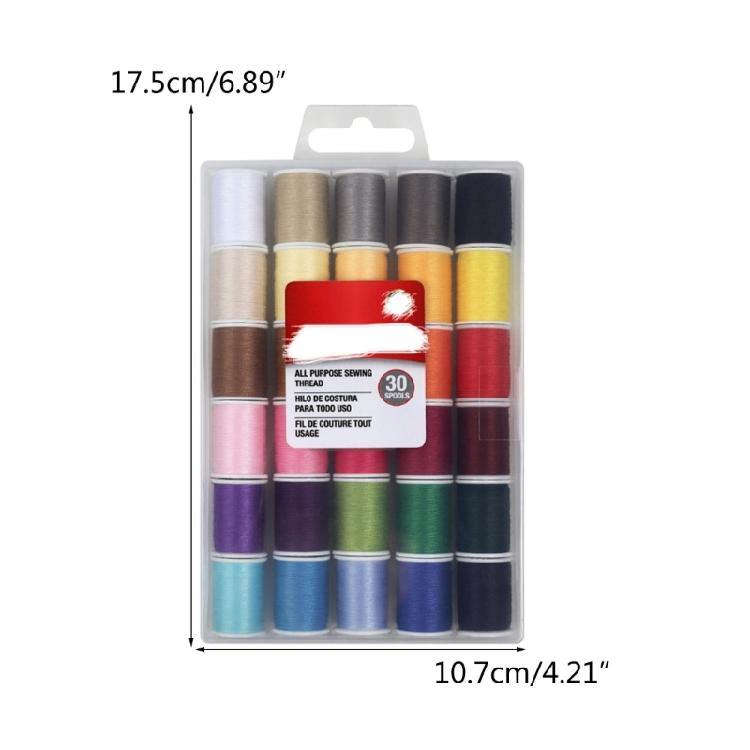 30pcs Polyester Embroidery Machine Thread with Needle Threader Sewing Thread