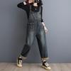 Women Elastic Long Pants  Spring Denim Overalls Loose Casual Trousers Plus Size Basic Jeans