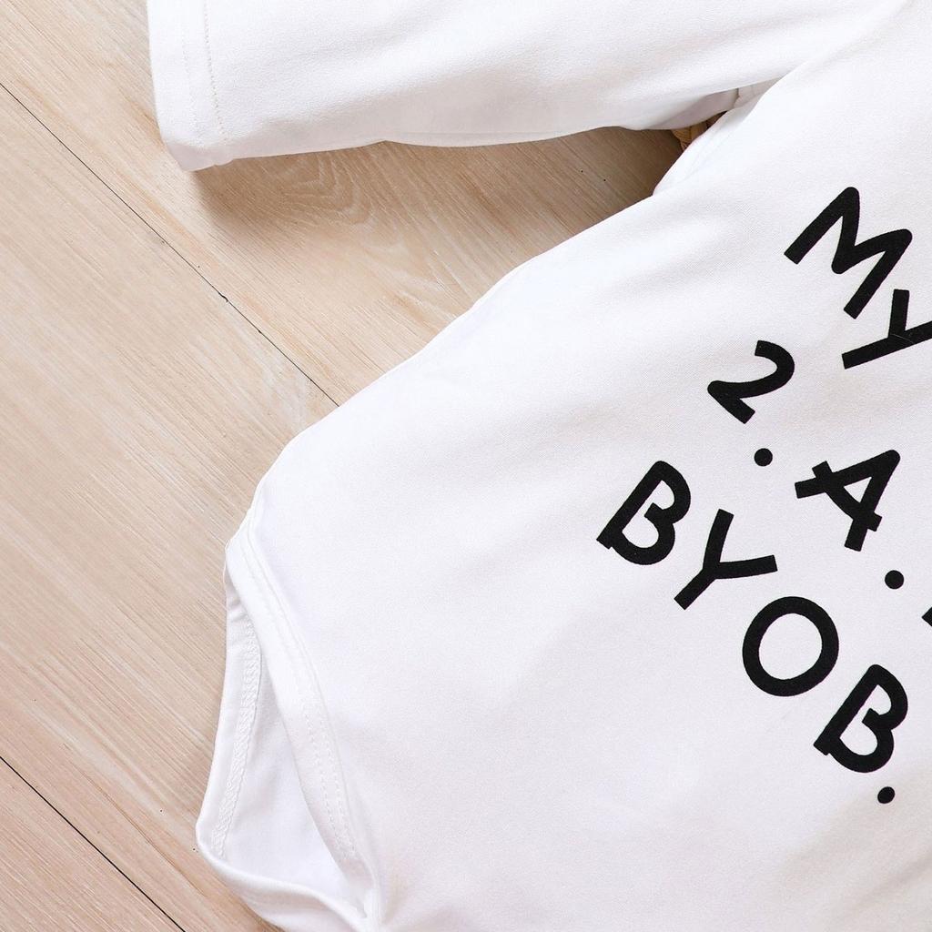 Langarm-Body mit Rundhalsausschnitt für Neugeborene, „Party“.. Niedlicher Einteiler mit „My Crib 2.AM BYOB“-Aufdruck für Mädchen und Jungen