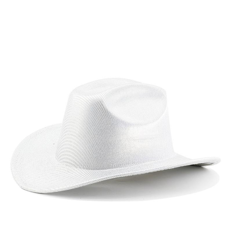 Fluorescence Cowboy Hat for Women Breathable Large Brims Beach Hat Music Festival Hat Bachelorette Party Nightclub Hat