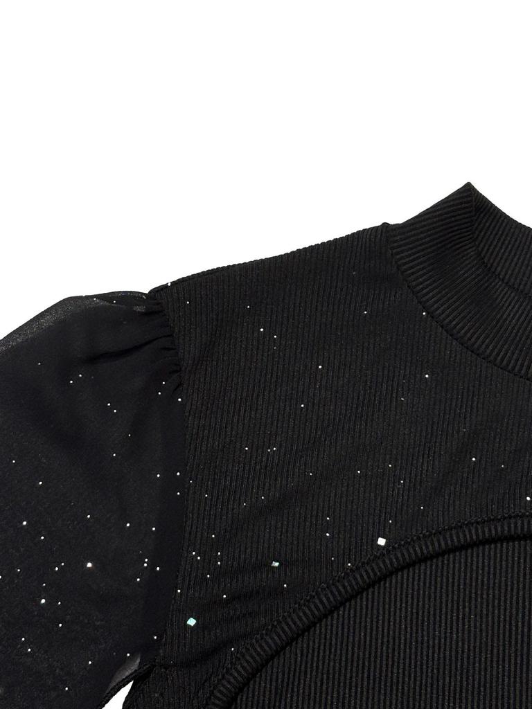 Elegant High Neck Slim Fit Party Dress with Shawl Sleeves