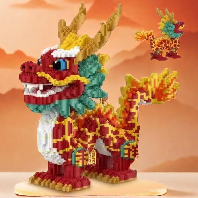 Non-Toxic 11267 Piece Auspicious Dragon Building Block Set - Educational 3D Puzzle Suitable For Hands-On Learning Perfect Holiday Gift
