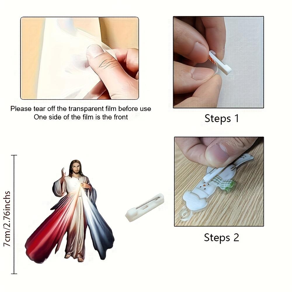 2D Flat Holy Inspired Acrylic Brooch Unisex Fashion Accessory for Coat Sweater Scarf