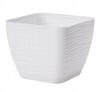 Flowerpot with saucer, white, 127x118cm, square, plastic