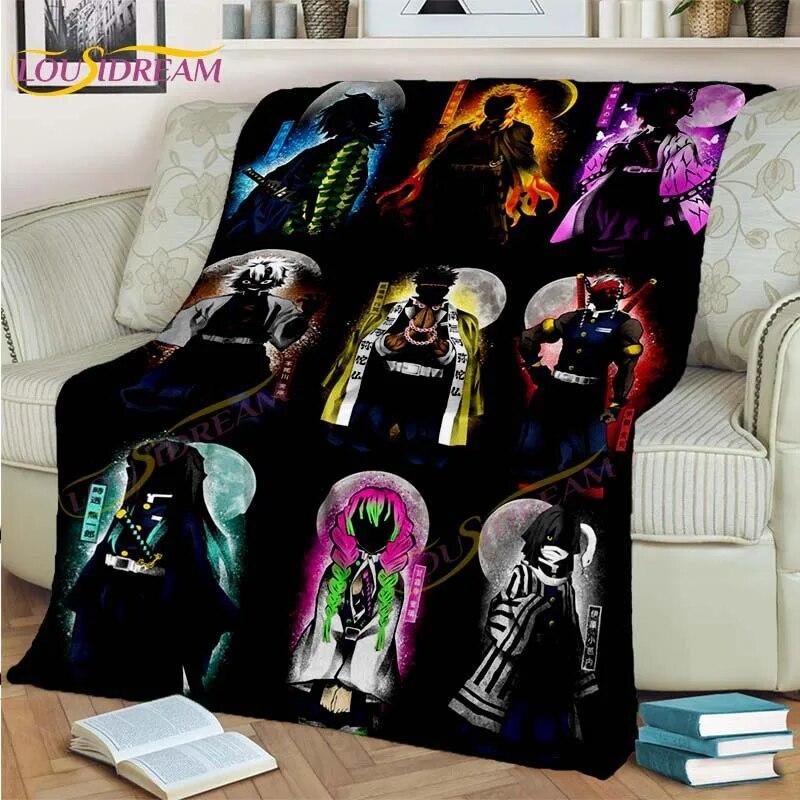 Japonské Anime Demon Slayer Deka Kreslená Deka Tomioka Giyuu Deka Potah na křeslo Deka Pohovka Přehoz přes postel Vějíř Dárek