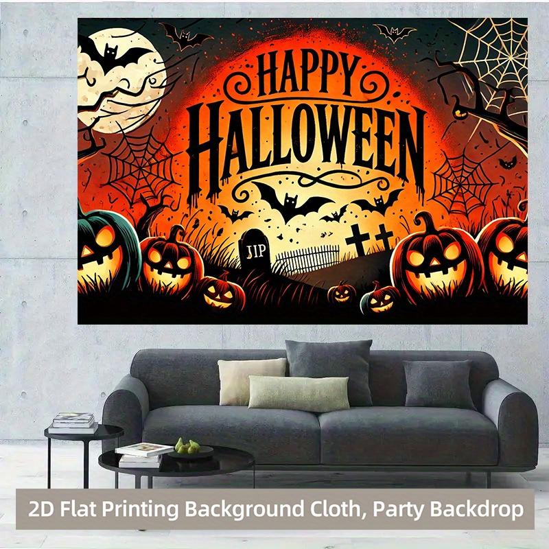 1 piece of 2D background fabric, Halloween pumpkins and background fabric are suitable for the living roomzyc