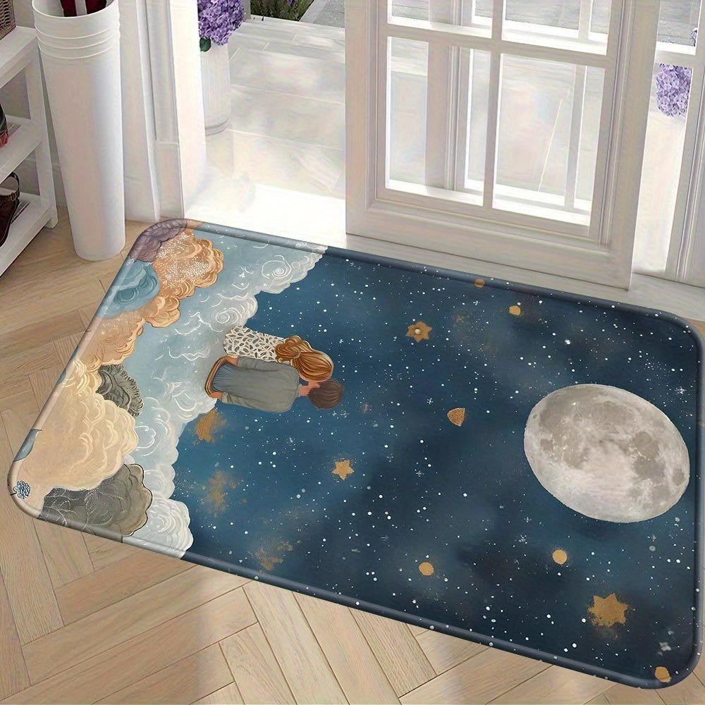 1PC Romantic Pattern Kitchen Rugs Non-Slip Home Door Mats Pop Design Bathroom Rug Bath Mat Carpet for Home Sink Laundry Decor