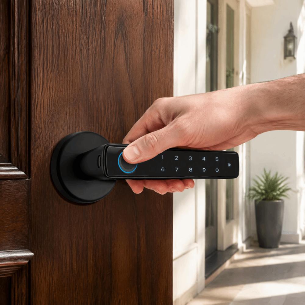 4 in 1 Fingerprint Door Lock Tuya App Keyless Door Lock Security Smart Door Lock Office