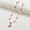 Cartoon Christmas Pendant Necklace Holiday Beaded Necklace Statement Jewelry