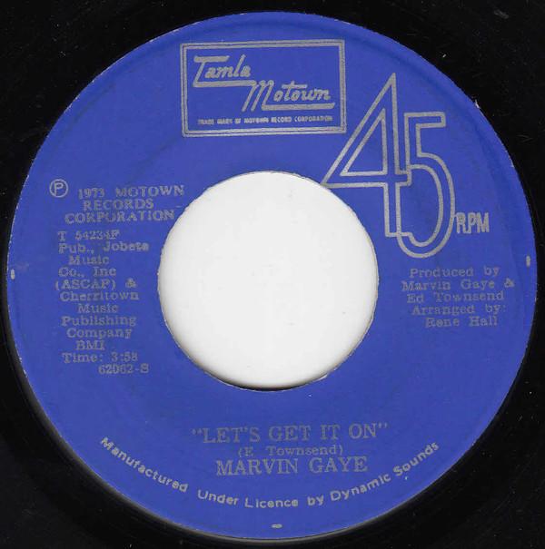 7-дюймовая пластинка MARVIN GAYE Lets Get It On T54234F Tamla Motown 1973 Ямайка SoulFunk Б/у