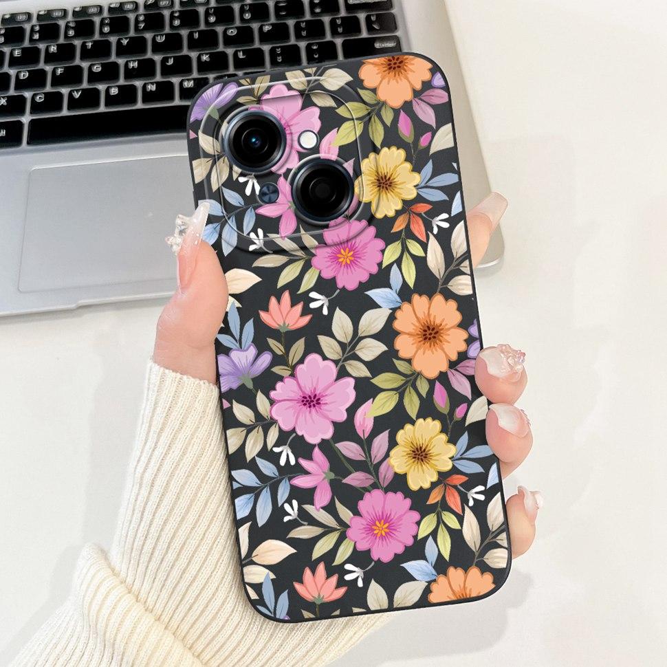 For Tecno Spark Go 1 Case 6.67" Beautiful Flower Painted Cover Soft Silicone Phone Case For Tecno SparkGo 1 Go1 Capa Coque