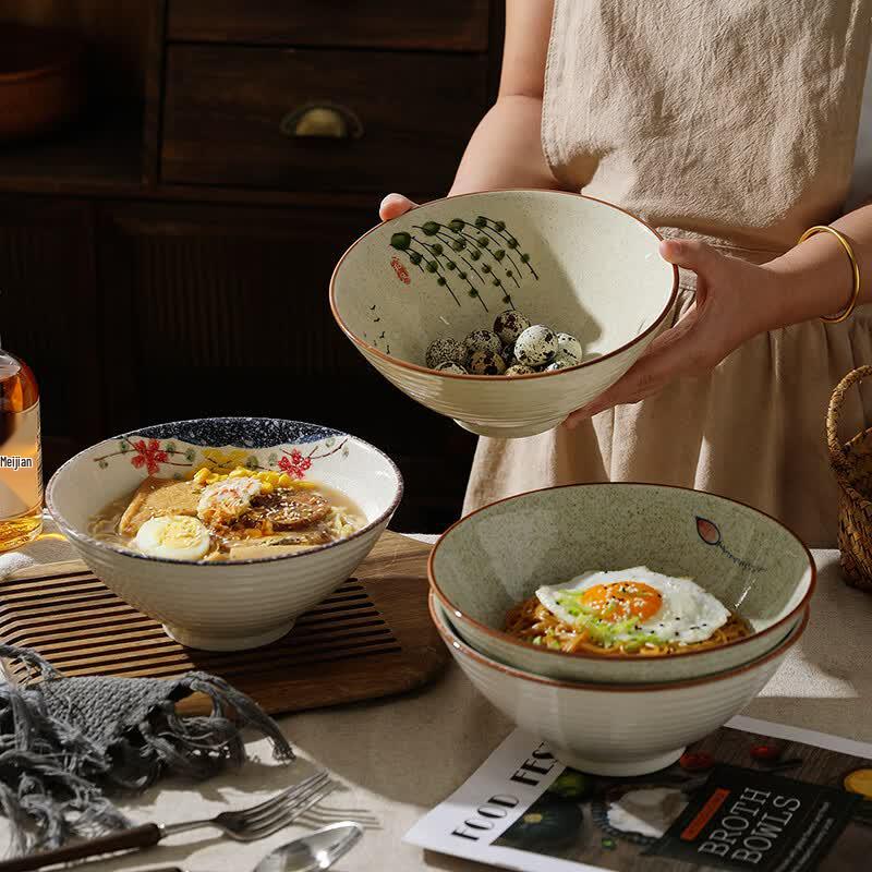 Retro Ceramic Noodle Bowl