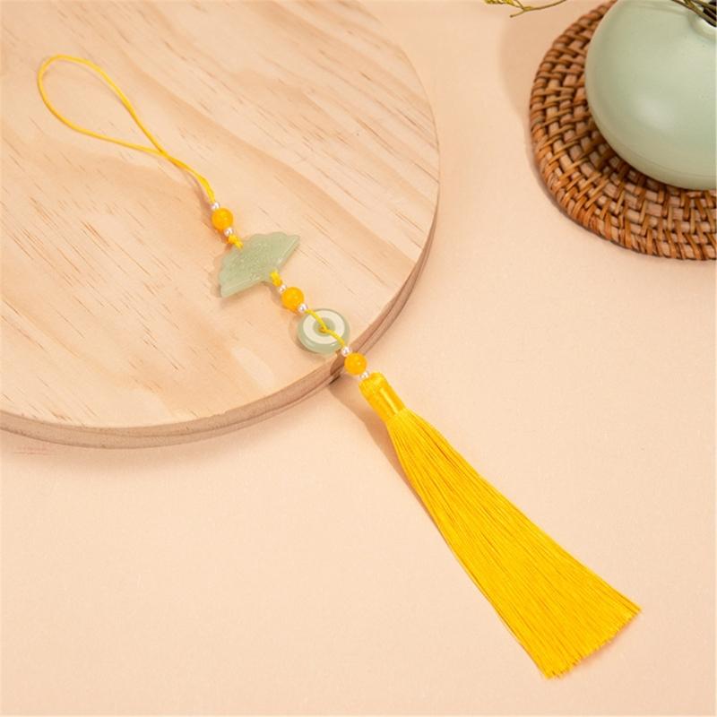 Easy Attach Tassels Pendant For Keys Bags Decoration Stylish Fan Design Keychain Ornament Polyester Accessory