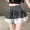 Lace Short Puff Skirt Sweet A-line Cake Shirt Short Fashion Mini Cake Skirt  Streetwear