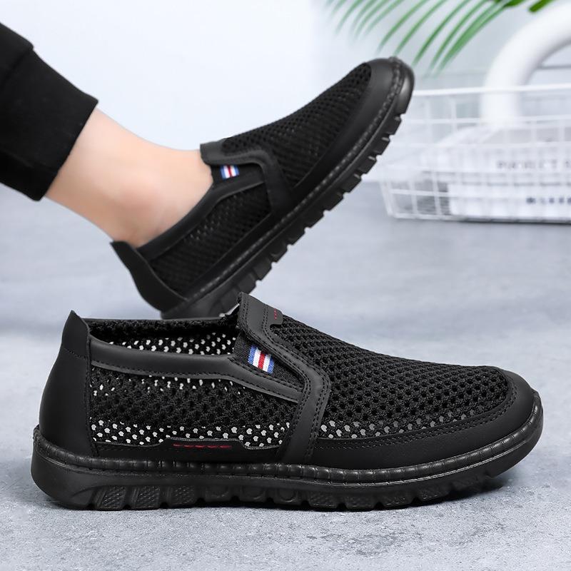 Shoes men's summer new mesh men's shoes polyurethane lightweight old Beijing cloth shoes medium and old large size dad shoes