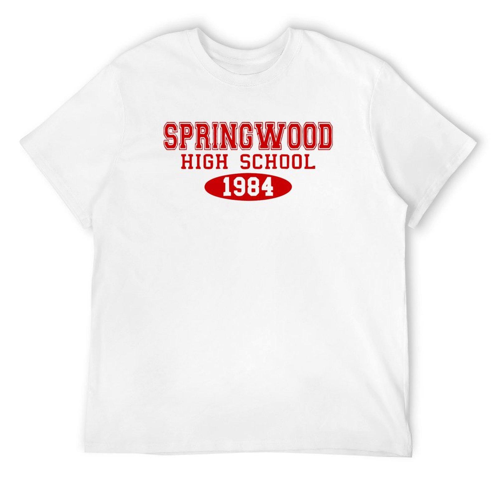 Кошмар на улице Вязов Школьная футболка Springwood одежда в стиле хиппи большие размеры топы дизайнерские рубашки футболка мужская хлопок S