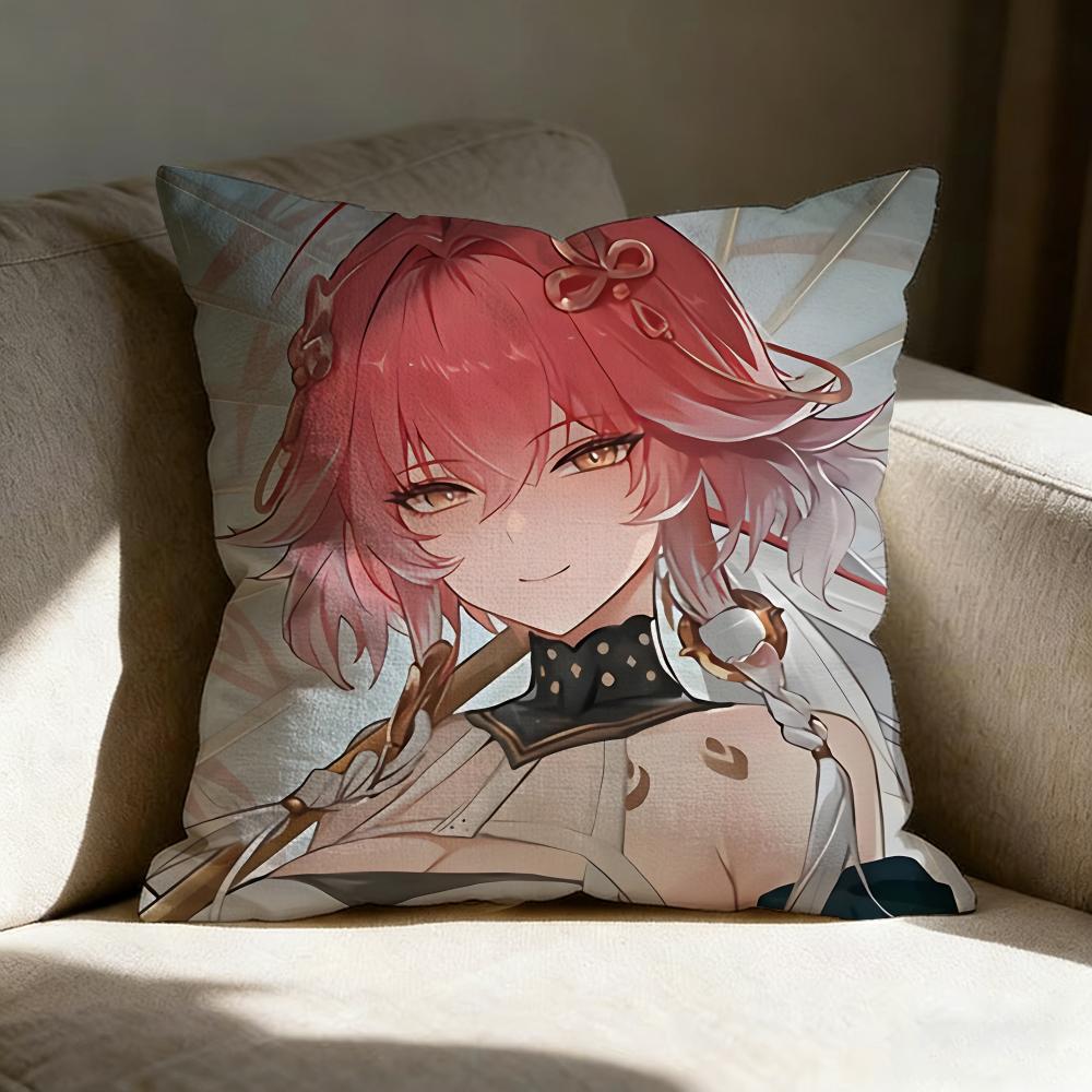 W-Wuthering W-Wavess Anime Pillow Case Pillowcase, Double-Sided Printed, Sofa Cushion, Bedroom Headboard Pillow