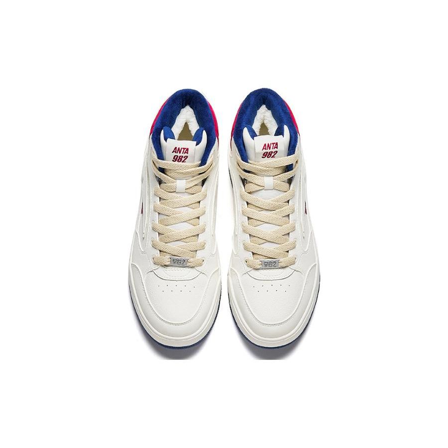 Anta Versatile Casual High-Top Sneakers Comfortable Shock Absorption Wear-Resistant Non-Slip Men Sneakers White Red 112348916-1
