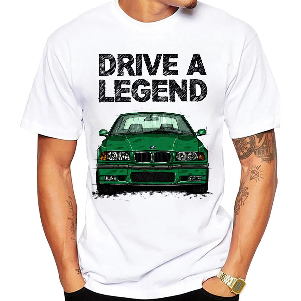 Drive A Legend E36 M3 Compact 90's T-Shirt Summer Men Short Sleeve Harajuku BM Car Design Boy Casual Tops Hip Hop White Tees
